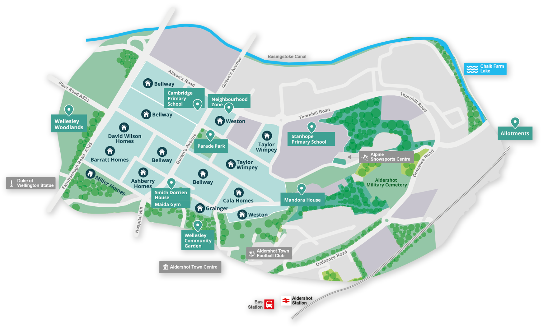 Wellesley map Aldershot